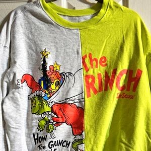 Women's The Grinch Colorblock Graphic Sweatshirt - Green XXL